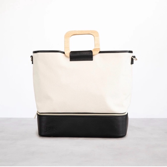 BEIS Handbags - BEIS Black and Cream Resort Tote. VERY RARE!!
